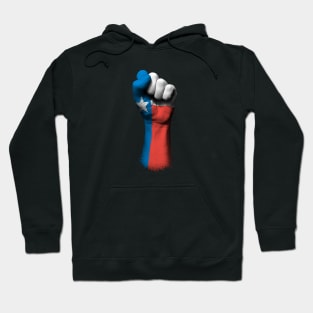 Flag of Texas on a Raised Clenched Fist Hoodie